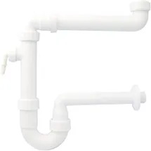 Otto Haas KG PP-Raumspar Kugelverschluss-Siphon DN 32, 1 1/2" & 1 1/4" weiß