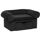 vidaXL Hundesofa mit Schublade Schwarz 75x50x38 cm Plüsch