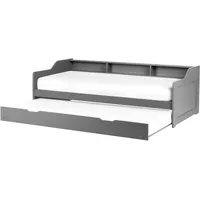 Beliani Ausziehbett Kiefernholz EDERN 90 x 200 cm Grau