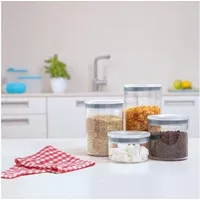 Famanu Küchenbehälter 2 Liter luftdicht - Transparent, Grau - Transparent