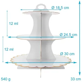 Intirilife Etagere aus Karton in Weiß - Gr.: onesize