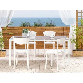Beliani Gartenstühle 4er-Set 42 x 80 x 40 cm weiß