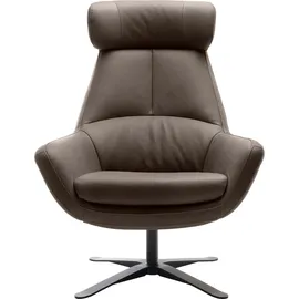 BeType Drehsessel Be Organic High Back Leder 81 x 92 x 83 cm grau drehbar