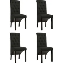 deluke Esszimmerstuhl VEDA Stoff Schwarz 4er Set
