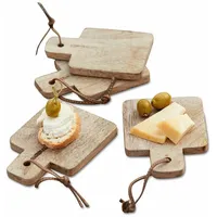 Loberon Schneidebrett 4er Set Boise, naturbelassen mit schöner Maserung,