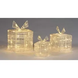 ECD Germany 3er Set LED Geschenkboxen 90 Mikro-LED - Weiß