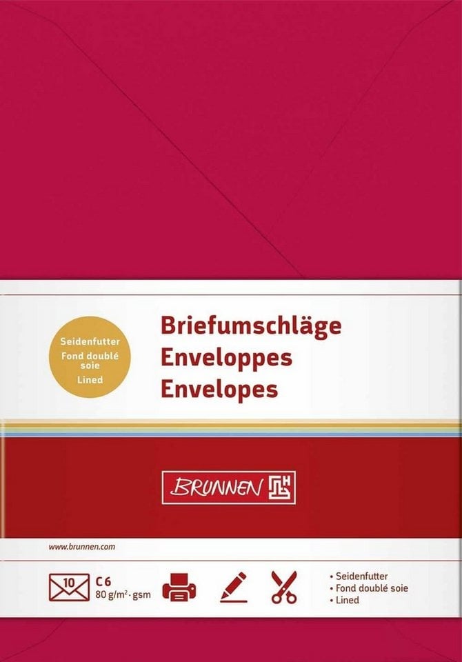 Preisvergleich Produktbild BRUNNEN Briefumschlag Briefumschläge mittelrot C6 488452 rot