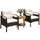 Outsunny Rattan Bistroset 3-tlg. Creme