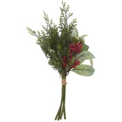 Kunstblume Bund Beeren-Zeder-Blatt-Mix, 27 cm grün
