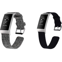 Chainfo kompatibel mit Fitbit Charge 4 / Charge 3 SE/Charge 3 / Charge 3 Special Edition Armband Woven Armbänd, Ersatzband Gewebte Stoff Armbands Zubehör Sport Armbänder (Pattern 3+Pattern 4)