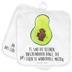 Mr. & Mrs. Panda Topflappen Avocado mit Kern – Weiß – Geschenk, Veggie, Avocadokern, Topflappen, (1-tlg) weiß