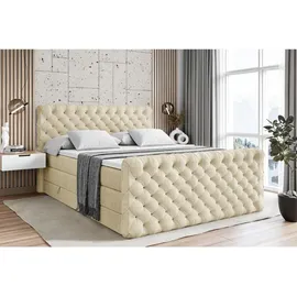altdecor Boxspringbett BOXI8-Z KING 160 x 200 cm H3/H4 Beige