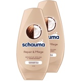 Schauma Spülung Repair & Pflege (250 ml), Haarspülung mit Kokos-Extrakt pflegt trockenes Haar, Reparatur-Spülung für bis zu 3 x bessere Kämmbarkeit, 2x 250 ml