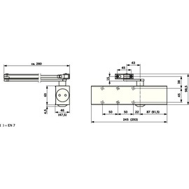Dormakaba Dorma Scheren-Türschließer TS 83 BC/ÖD weiß 9016 EN 3-6 o.Gestänge