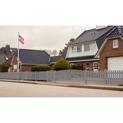 Kunststoff Gartenzäune Sylt - Gartenzaun Serie aus Vollkunststoff in Grau mit und ohne Bogen