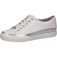 CAPRICE Damen Sneaker flach aus Leder mit Schnürsenkeln, Weiß (White Comb), 38.5