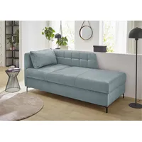 Recamiere JOCKENHÖFER GRUPPE Sofas Gr. B/T: 207cm x 98cm, Samtoptik, blau (petrol) Studioliege mit verstellbarem Kopf- und Fussteil Bettkasten