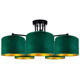 FKL DESIGN Home Deco N230-E5 5-flammig grün Velours