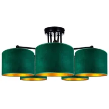 FKL DESIGN Home Deco N230-E5 5-flammig grün Velours