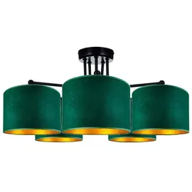 FKL DESIGN Home Deco N230-E5 5-flammig grün Velours
