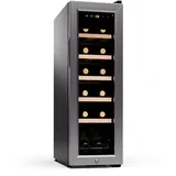 Klarstein Weinkühlschrank, 1 Zone Getränkekühlschrank, Indoor/Outdoor Kühlschrank, Freistehender Flaschenkühlschrank Klein, Weinschrank für Getränke, Weinkühler für 12 Flaschen, 5-18°C