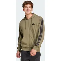 Adidas Essentials 3-Streifen French Terry Kapuzenjacke Olive Strata / Black XS