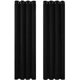 Deconovo Single Blackout Curtains Thermo-Verdunkelungsvorhänge für Schlafzimmer, Polyester, 140 x 260, 2