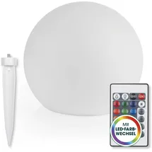 EasyMaxx Solarleuchte Kunststoff 30 cm x 30 cm x 26,5 cm 2er Set weiß