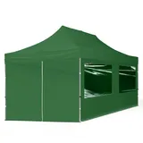 TOOLPORT Faltpavillon Economy 3 x 6 m inkl. 4 Seitenteile dunkelgrün 59027