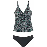 LASCANA Bügel-Tankini Damen Schwarz/Mehrfarbig 50 Cup E