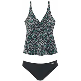 LASCANA Bügel-Tankini Damen Schwarz/Mehrfarbig 50 Cup E
