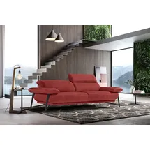 Egoitaliano 2,5-Sitzer Anais, Designsofa mit erstklassigem Sitzkomfort, Fußfarbe schattengrau, Kopfteil verstellbar, 232 cm, Luxus-Microfaser Lederoptik, marsala rot