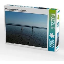 Wattspaziergang mit Hund an der Nordsee (Puzzle)