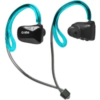 SBS Water Resistant IPX4 Wireless Earphones mit integriertem Doppelmikrofon, Tasten zum Annehmen/Beenden von Anrufen, Lautstärkeregler, Musikmanagement, Schwarz/Blau