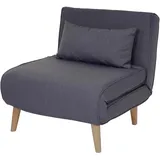 MCW Schlafsessel D35 Stoff/Textil 80 x 90 x 100 cm Grau mit Schlaffunktion