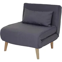 MCW Schlafsessel D35 Stoff/Textil 80 x 90 x 100 cm Grau mit Schlaffunktion