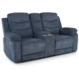 Kinosessel, 2er-Fernsehsessel mit Relaxfunktion, Liegefunktion Easy-Lift, Belastbarkeit je Sitzplatz 130 kg, Mikrofaser, in Stahlblau, Raburg Pixx