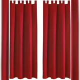 BestLivings 2er Set Dekoschal EllenSchlaufe mit Raffhalter & Haken 140 x 145 cm rot