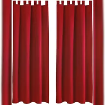 BestLivings 2er Set Dekoschal EllenSchlaufe mit Raffhalter & Haken 140 x 145 cm rot