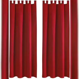 BestLivings 2er Set Dekoschal EllenSchlaufe mit Raffhalter & Haken 140 x 145 cm rot