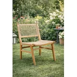 aea Eleganter Gartenstuhl aus Holz mit Rattanbespannung