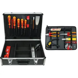 FAMEX 789-10 Alu Werkzeugkoffer mit Werkzeug Set für den Elektriker - PROFESSIONAL