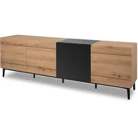 Furn.design TV-Lowboard Eiche Artisan schwarz TV-Unterteil 200 x 65
