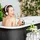 Relaxdays Badewannenablage Bambus Weiß