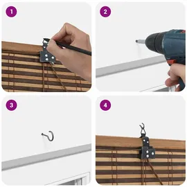 vidaXL Fensterjalousie mit Vorhängen Braun 110 x 220 cm Bambus