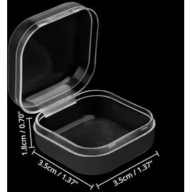 Belle Vous Kleine Aufbewahrungsbox Plastik Transparent mit Deckel zum Klappen (36er Set) – 3,5 x 3,5 x 2 cm - Mini Plastik Boxen für Kleine Perlen, - Transparent