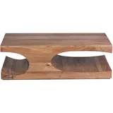 FineBuy Couchtisch Akazie Beige 118 x 70 x 38 cm