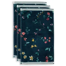 Pip Studio Les Fleurs Gästehandtuch 30 x 50 cm blau 3 St. 