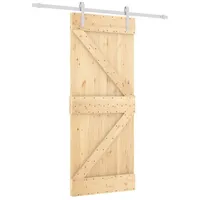 vidaXL Schiebetür mit Beschlag 80x210 cm Massivholz Kiefer
