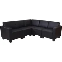 MCW Modular Sofa-System Couch-Garnitur Moncalieri 5, Kunstleder ~ schwarz